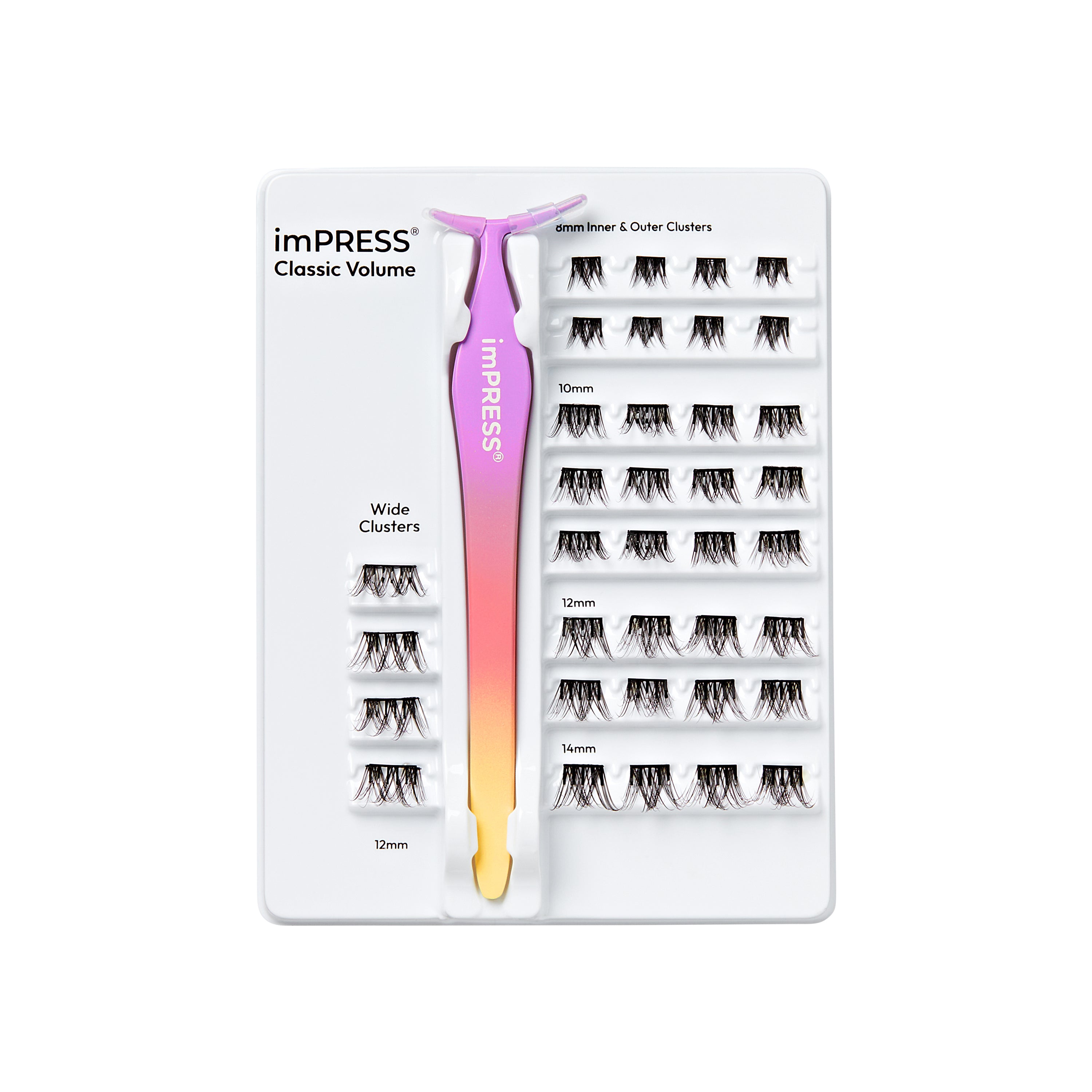 KISS imPRESS Falsies Press On Self Adhesive Eyelashes, Classic Volume, 36 Lash Clusters (Copy)