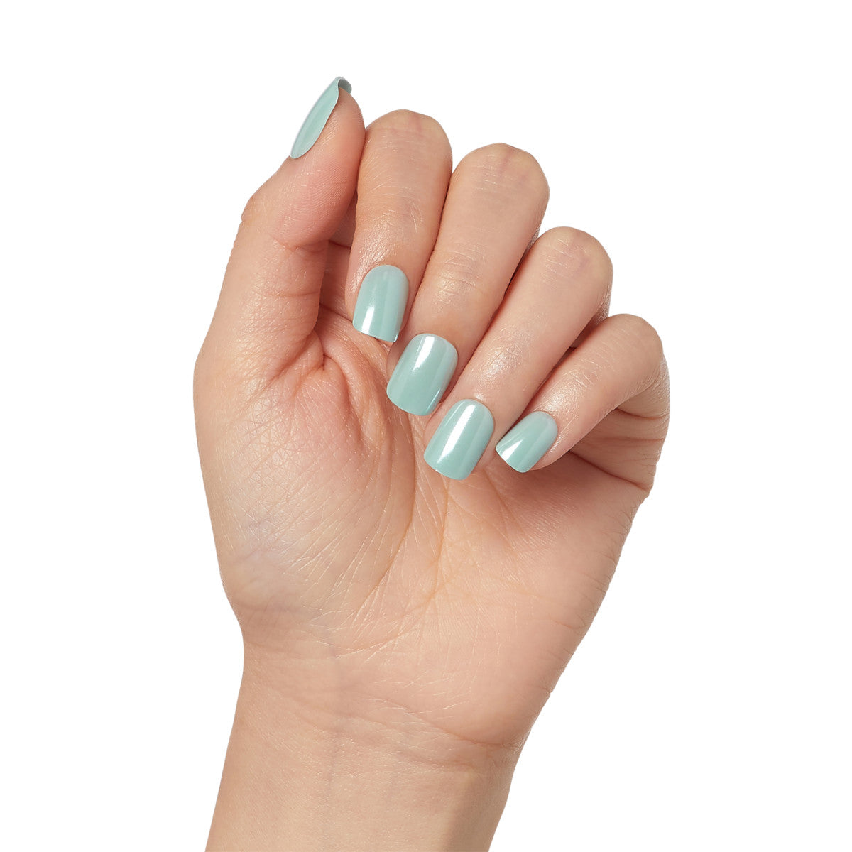 colorFX by imPRESS Press-On Nails, No Glue Needed, Středně zelená, Short Zaoblený, 30 ks