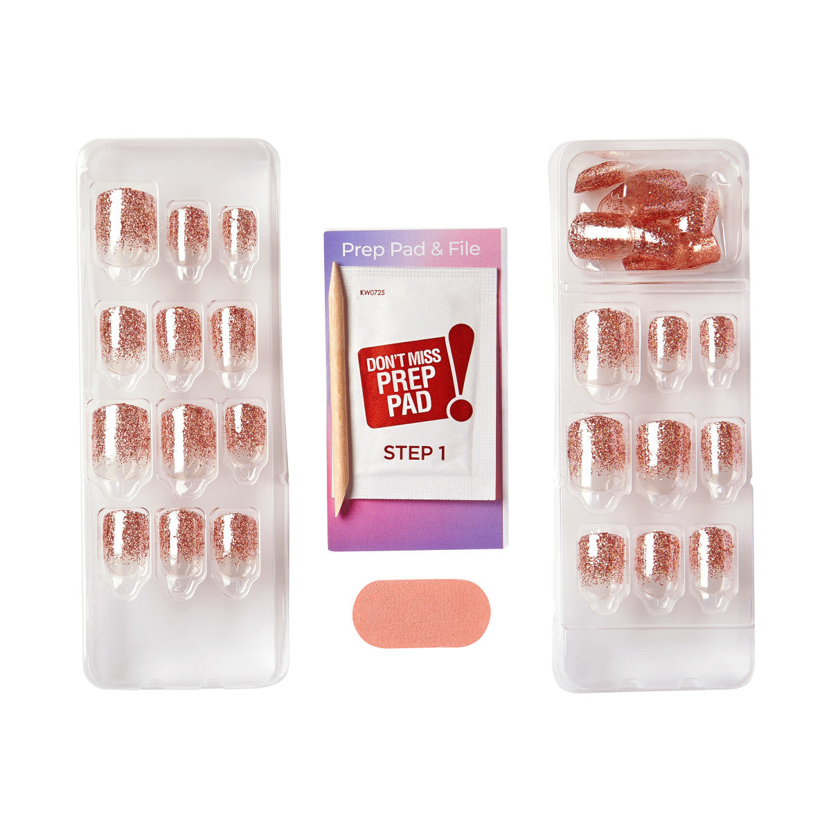 colorFX by imPRESS Press-On Nails, No Glue Needed, Neutrální, Short Zaoblený, 30 ks