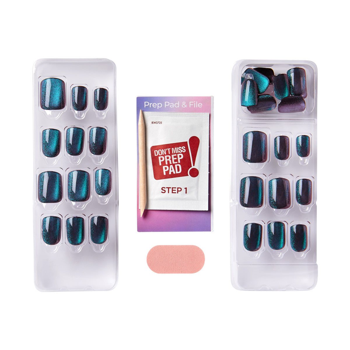 colorFX by imPRESS Press-On Nails, No Glue Needed, Tmavě zelená, Short Zaoblený, 30 ks