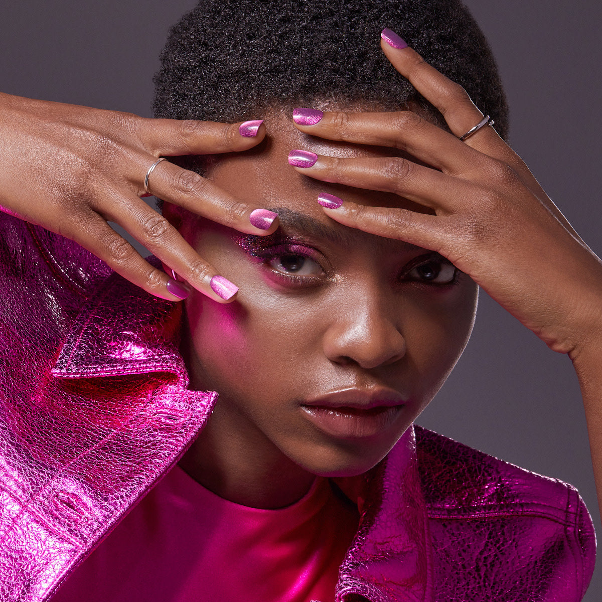 colorFX by imPRESS Press-On Nails, No Glue Needed, Růžová, Short Zaoblený, 30 ks