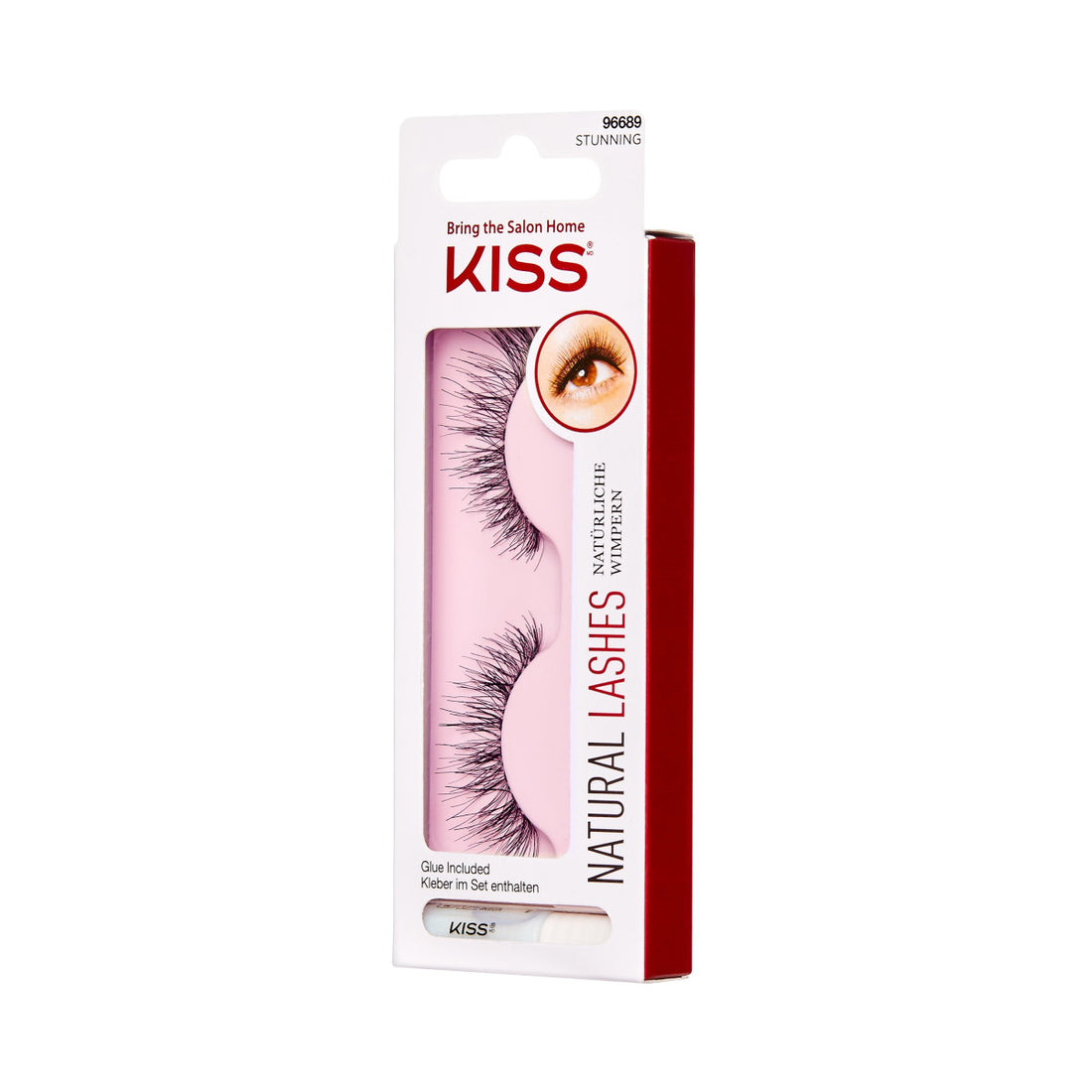 KISS Natural Lashes, Style ‘Stunning’, 1 Pair & Lash Glue Net Wt. 1g (0.035.oz.)