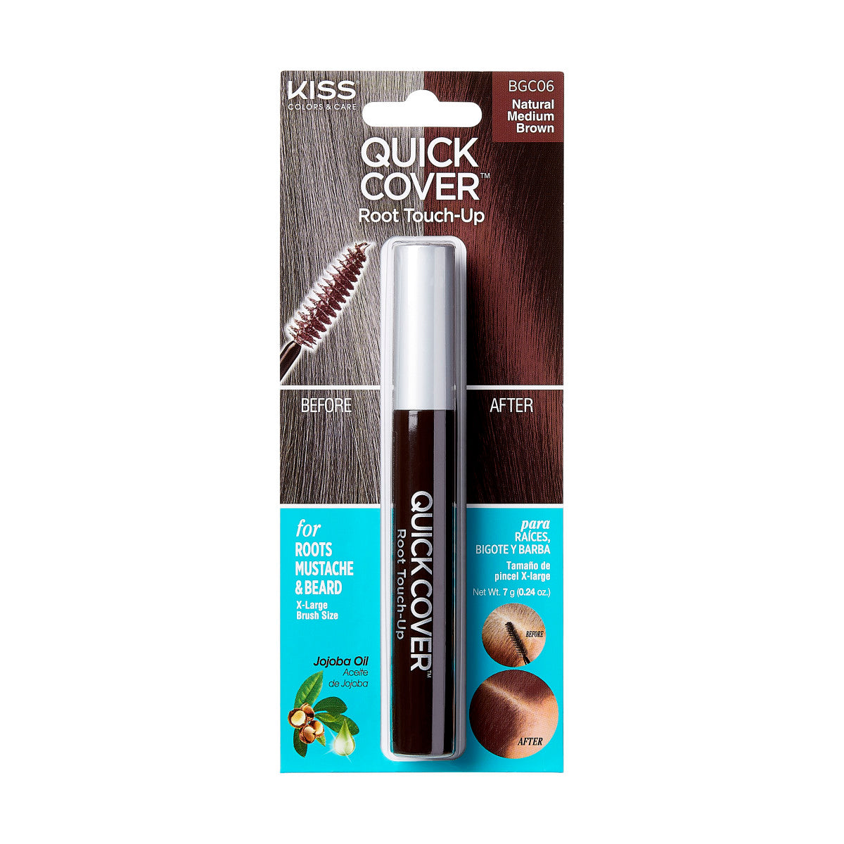 KISS Quick Cover Brush-in Color Touch up, přírodní středně hnědá