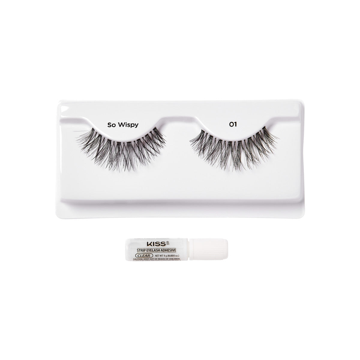 KISS So Wispy Lashes, Style ‘So Wispy’, 1 Pair & Lash Glue Net Wt. 1g (0.035.oz.)