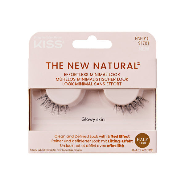 KISS The New Natural False Eyelashes Half Strip Lash Single Pack, &