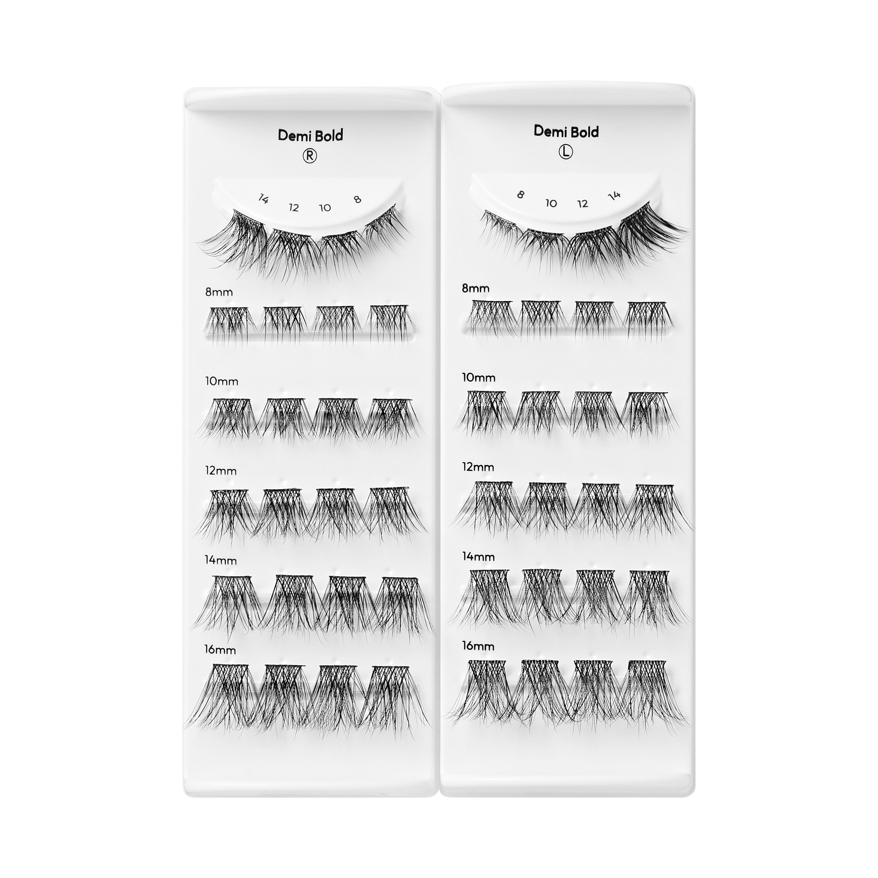 Kiss Impress Long Lasting Pre-Glued Lash Clusters Kit, Demi Bold, 48 Self Adhesive Eyelashes
