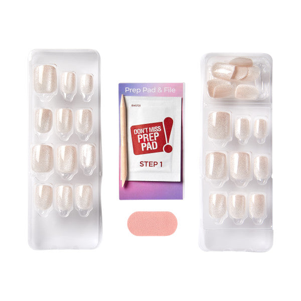 colorFX by imPRESS Press-On Nails, No Glue Needed, Bílá, Short Zaoblený, 30 ks
