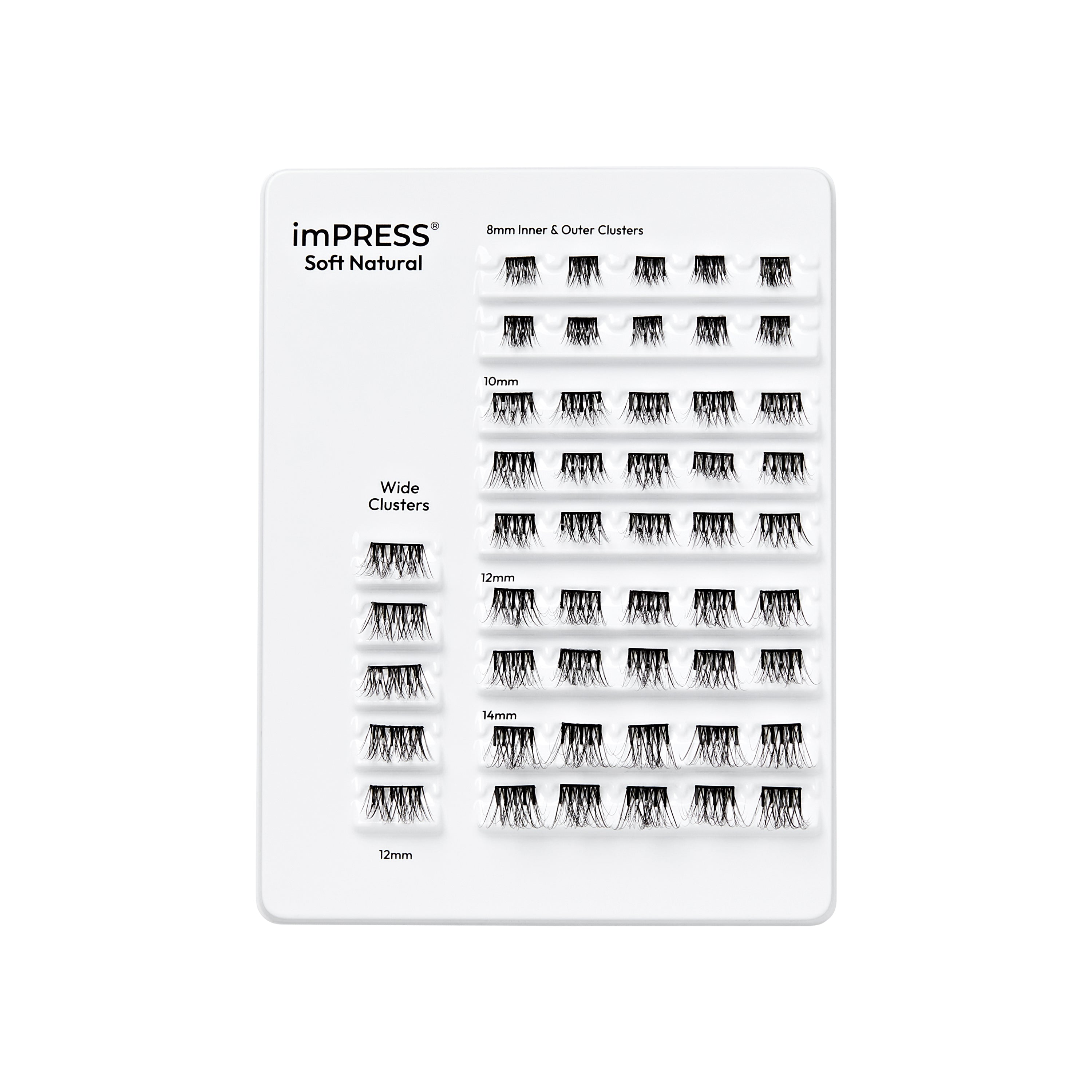 Kiss Impress Pre-Glued Lash Clusters Multipack, Soft Natural, 50 Self Adhesive Eyelashes