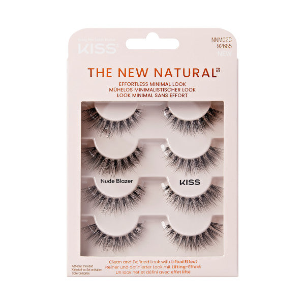 KISS The New Natural False Eyelashes Full Strip Lash Multipack, &