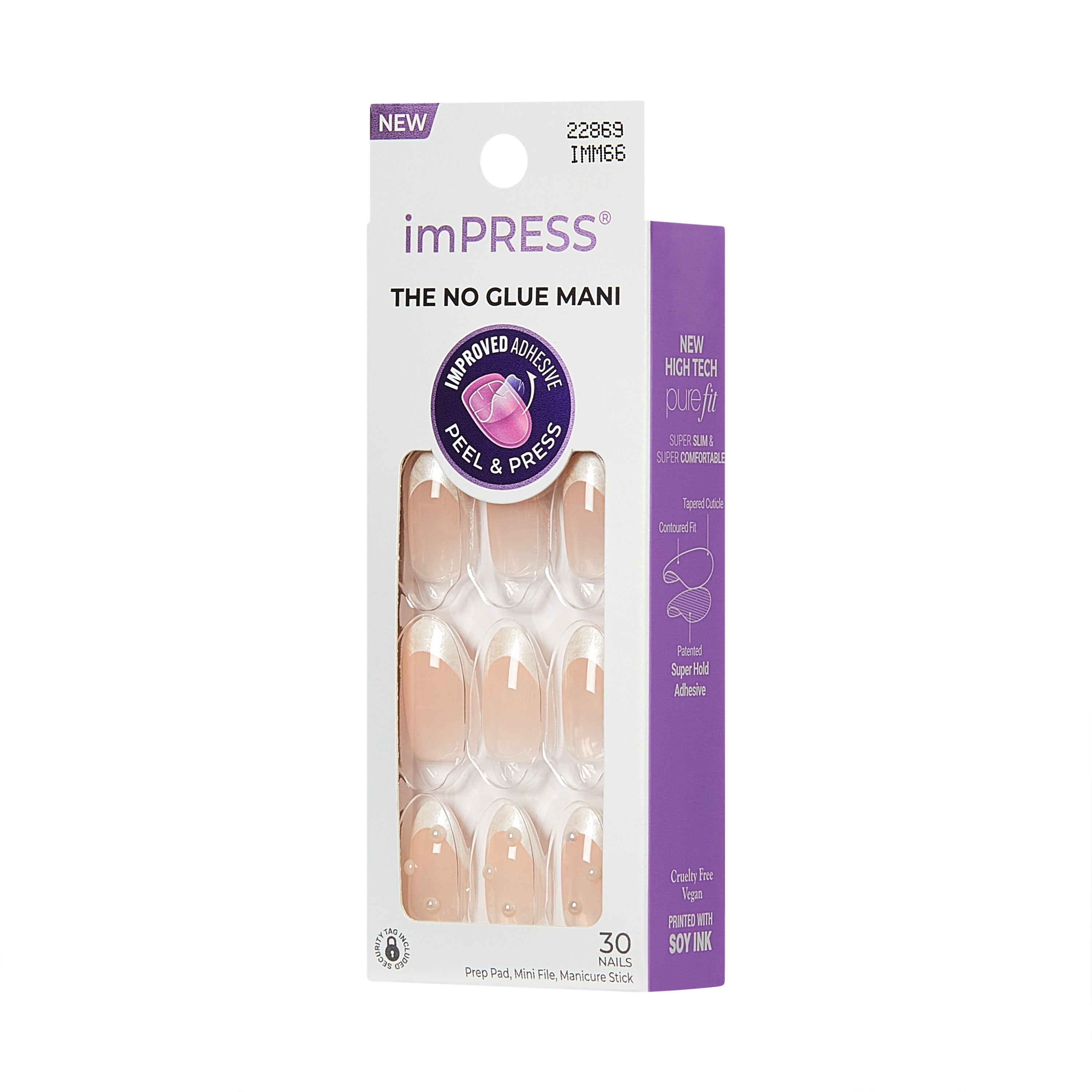 KISS imPRESS Press On Nails Almond, ‘Chills’, Bílá, Střední, 30 Kusů (Kopie)