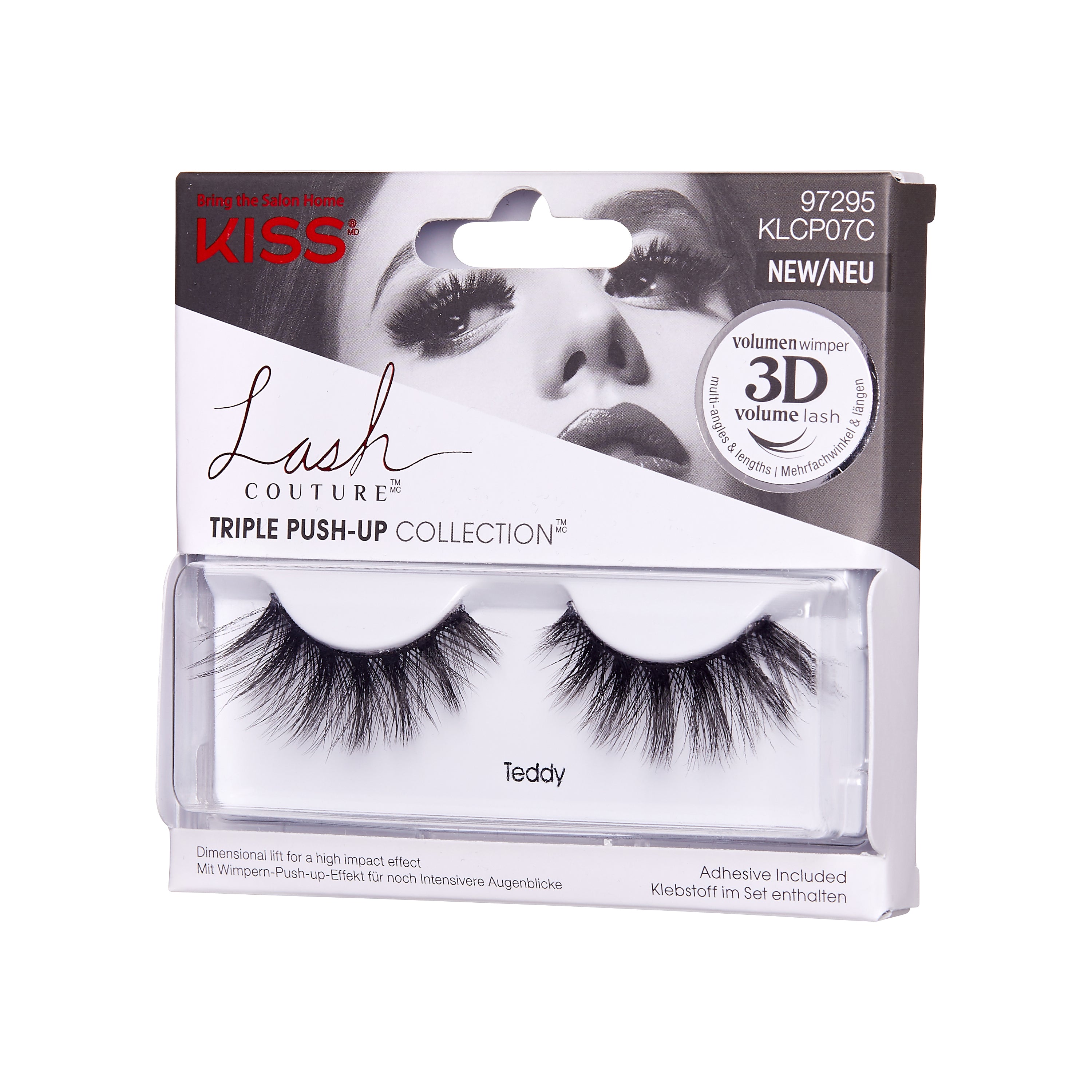 KISS Lash Couture Triple Push-Up Fake Eyelashes, Style ‘Teddy’ - 1 Pair
