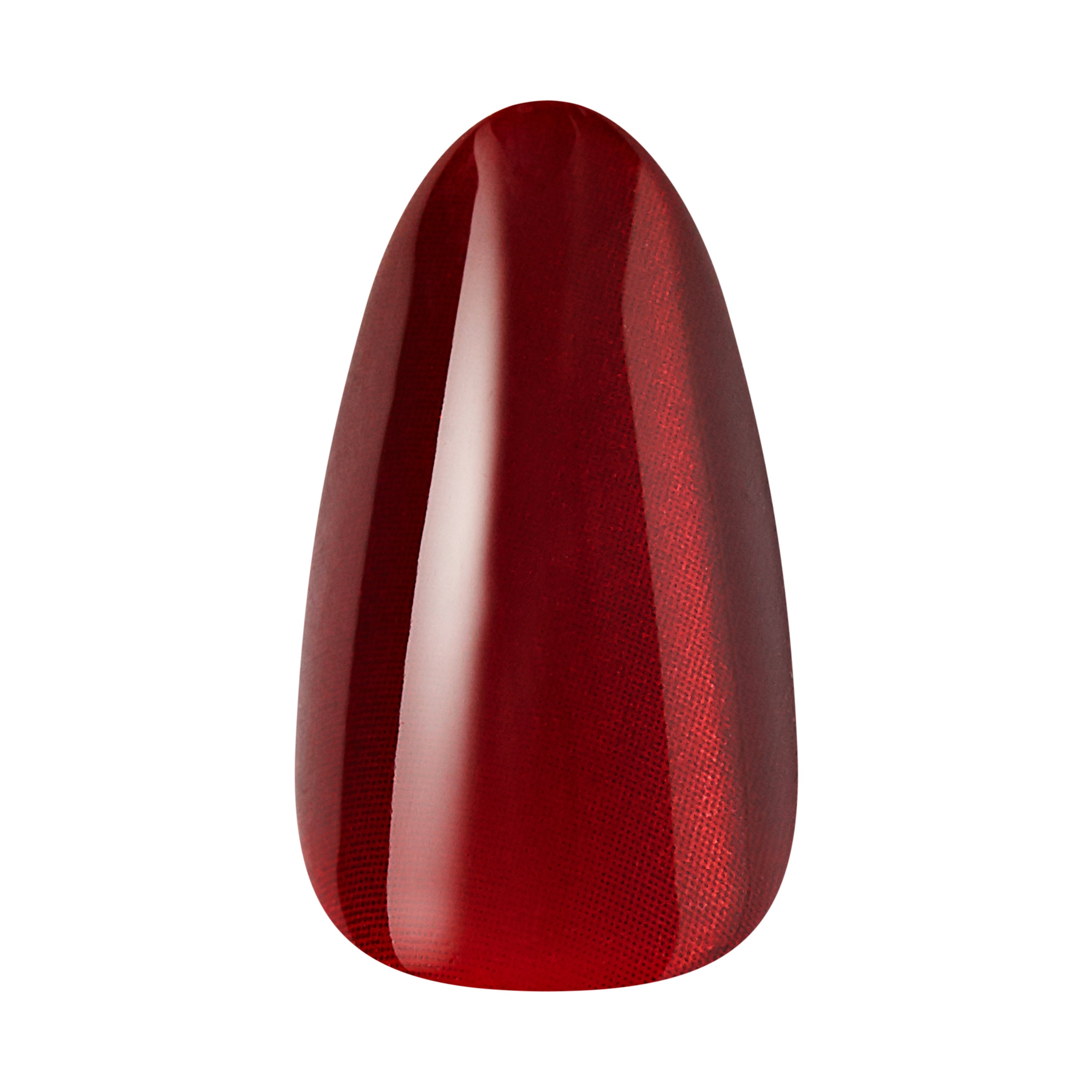 Kiss Gel Fantasy Magnetic Press On Nails Almond, Solid Red, Medium, 28 Count
