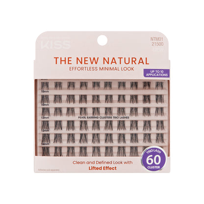 Kiss The New Natural False Eyelashes, Lash Extension Kit, Pearl Earring, 60 Trio Lash Clusters