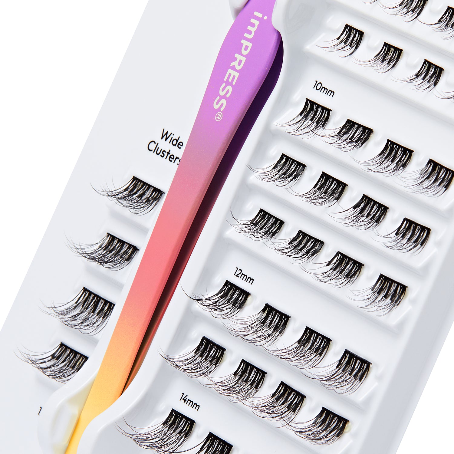 KISS imPRESS Falsies Press On Self Adhesive Eyelashes, Classic Natural, 36 Lash Clusters (Copy)