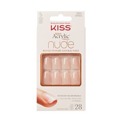 KISS Salon akrylové nalepovací nehty Nude French, &