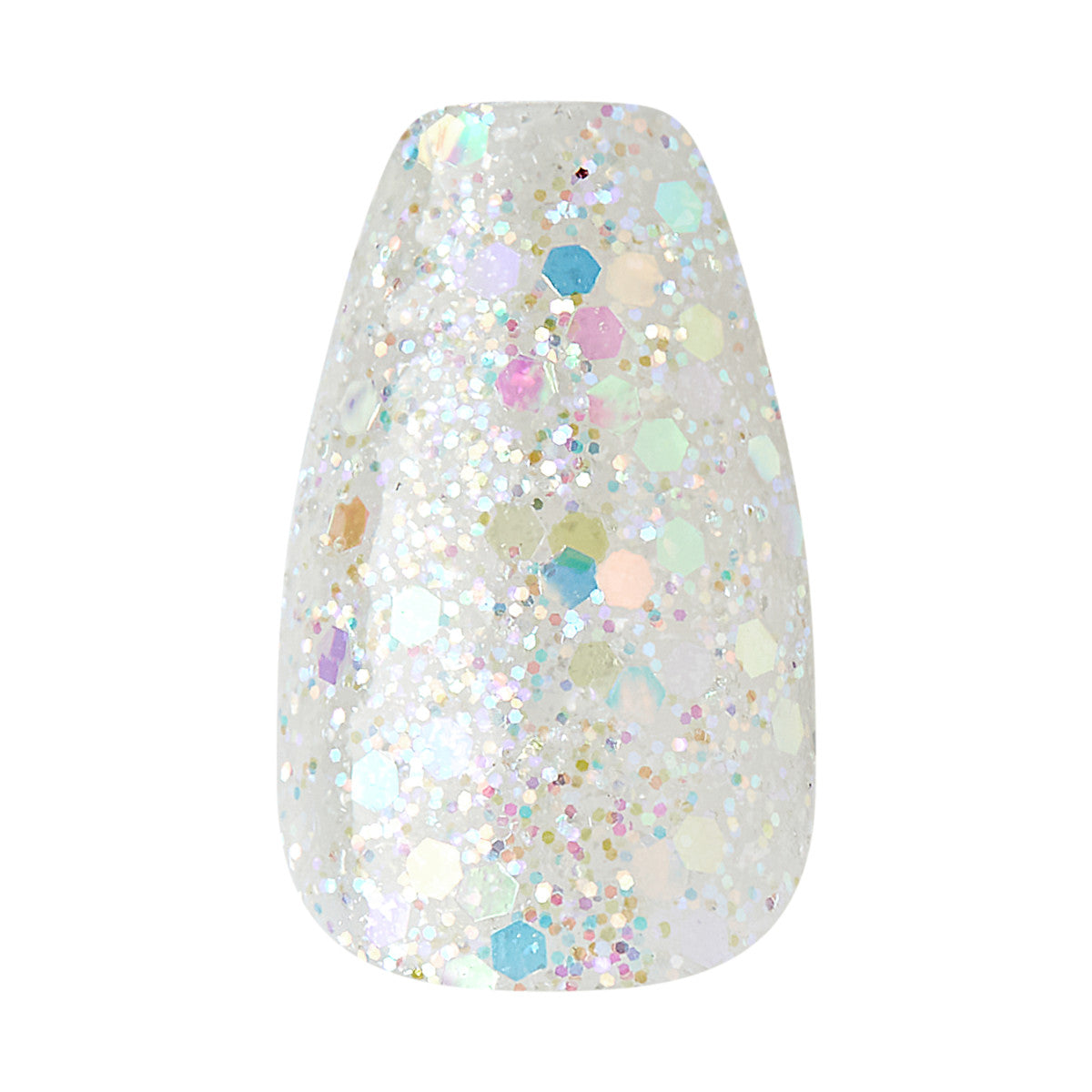 KISS Gel Fantasy Dreamdust, Press-On Nails, Mood Dust, White, Short Coffin, 28ct