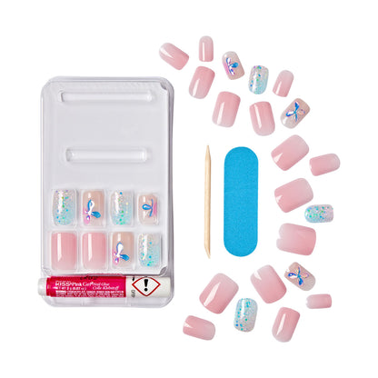 KISS Gel Fantasy, Press-On Nails, Variation, Pink, Short Squoval, 28ct