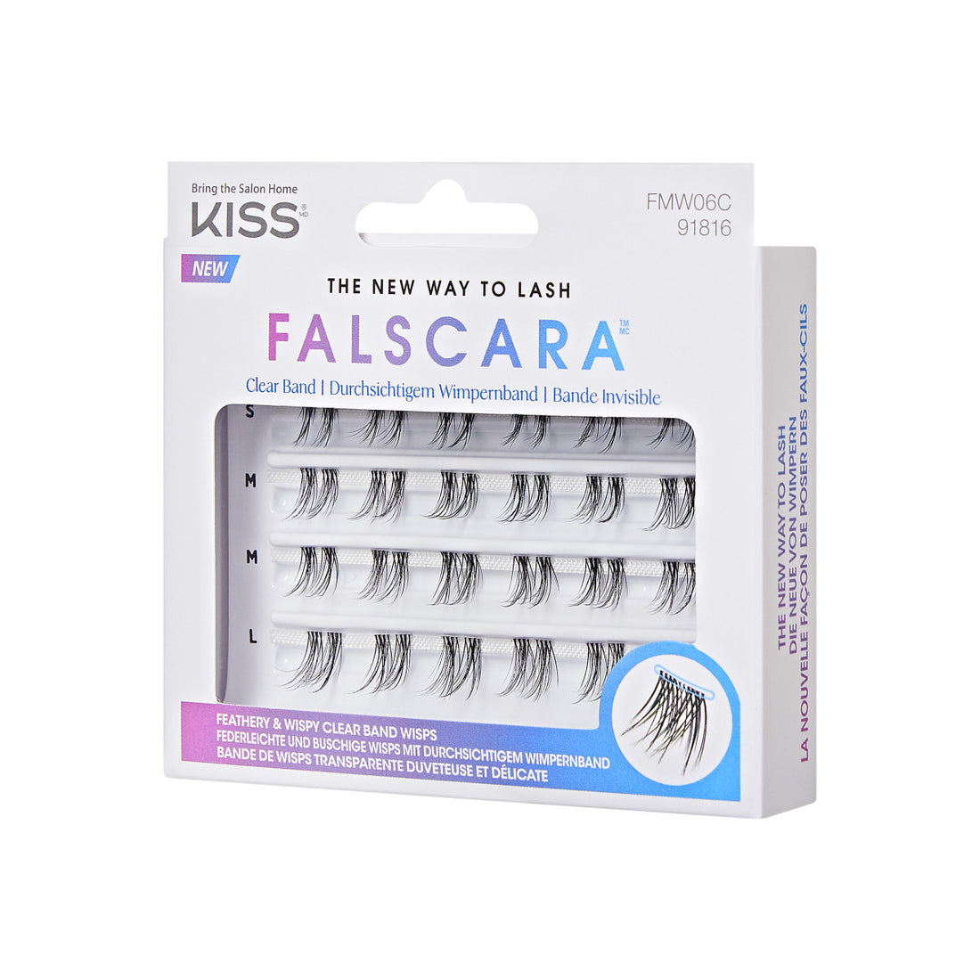 KISS FALSCARA Clear Band False Eyelash Extension Wisps Multipack, 24 ks
