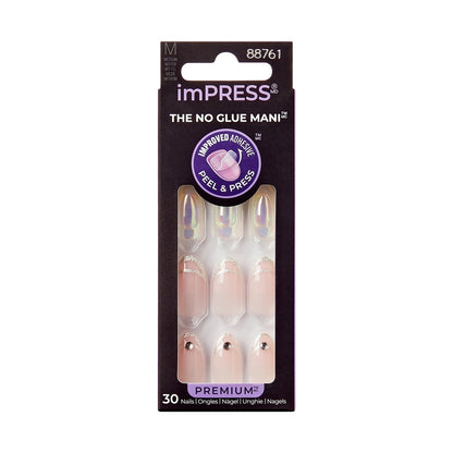 colorFX by imPRESS  Press-On Nails, No Glue Needed, Růžová, Short Zaoblený, 30 ks