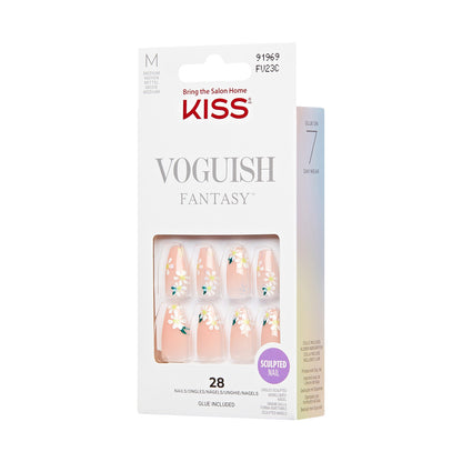 KISS Voguish Fantasy Press-On Nails, ‘4 Wheel Drive’, Nude, Medium Coffin, 31 ks