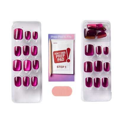 colorFX by imPRESS  Press-On Nails, No Glue Needed, Růžová, Short Zaoblený, 30 ks