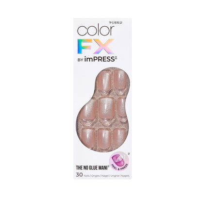 colorFX by imPRESS  Press-On Nails, No Glue Needed, Neutrální, Short Zaoblený, 30 ks