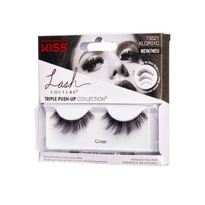 KISS Lash Couture Triple Push-Up Fake Eyelashes, Style ‘Corset’ - 1 Pair