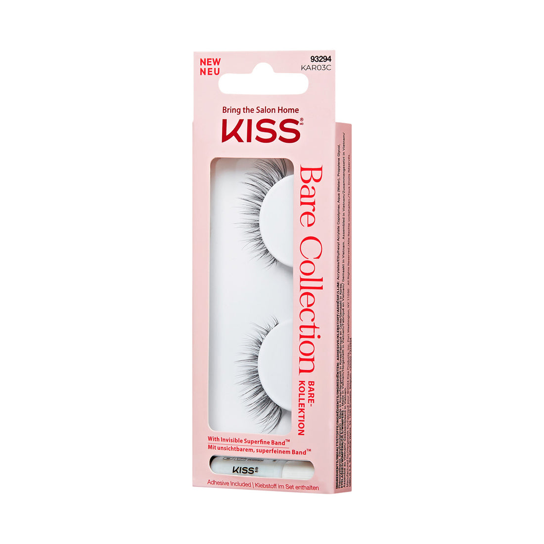 KISS Bare Collection False Eyelashes, 1 Pair &amp; Lash Glue Net Wt. 1g (0.035.oz.)