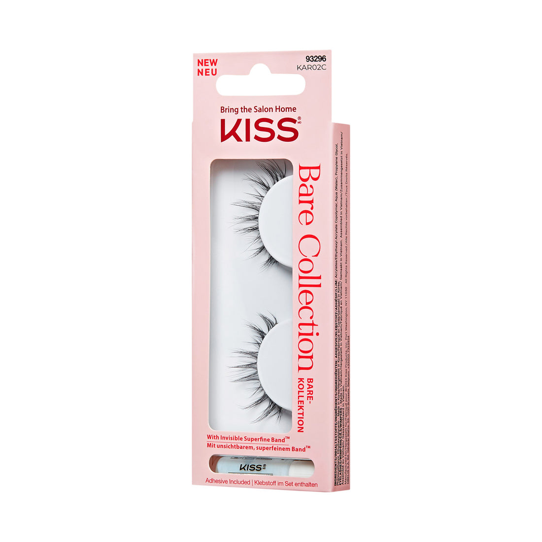 KISS Bare Collection False Eyelashes, 1 Pair &amp; Lash Glue Net Wt. 1g (0.035.oz.)