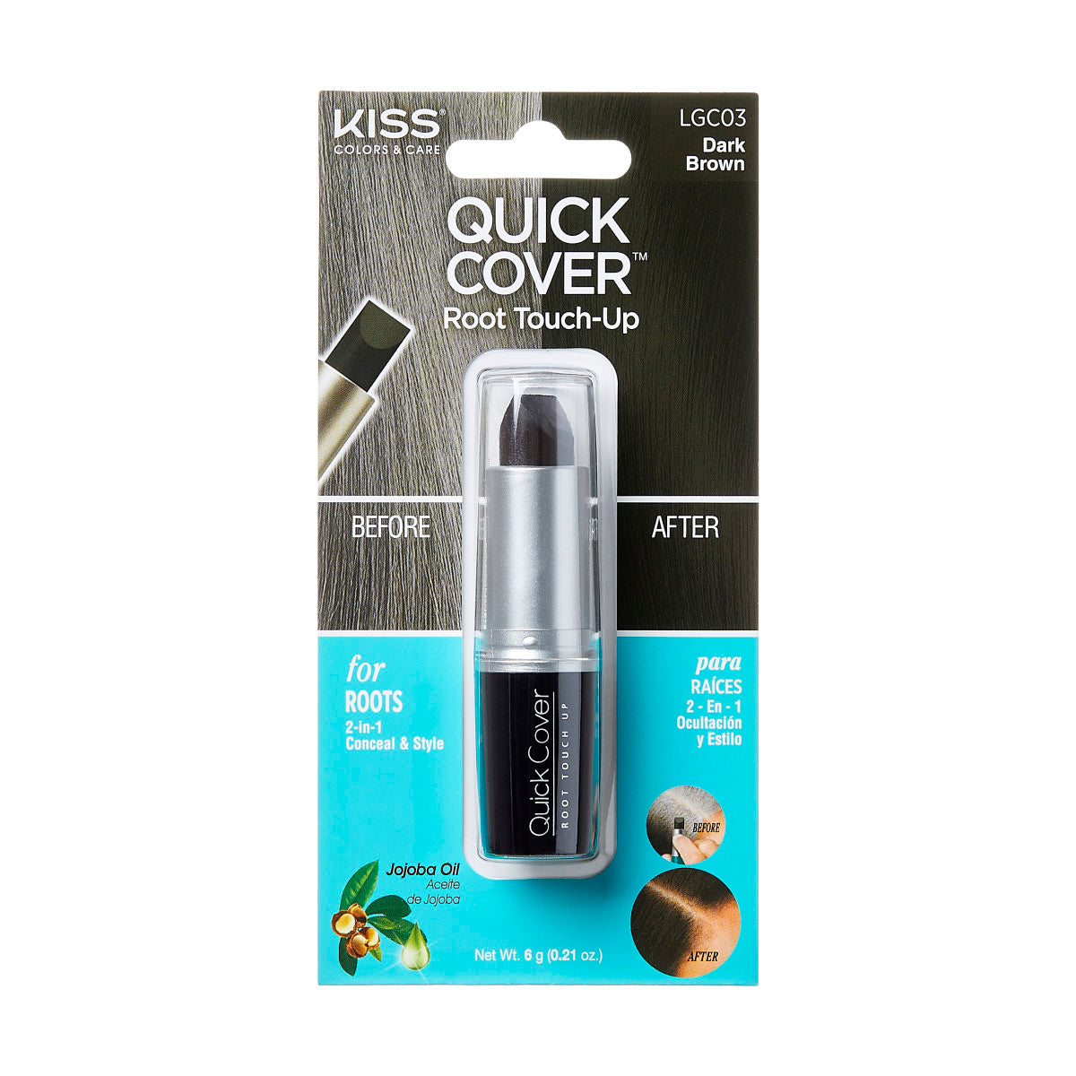 KISS Quick Cover Root Touch-Up Stick, Tmavě hnědá