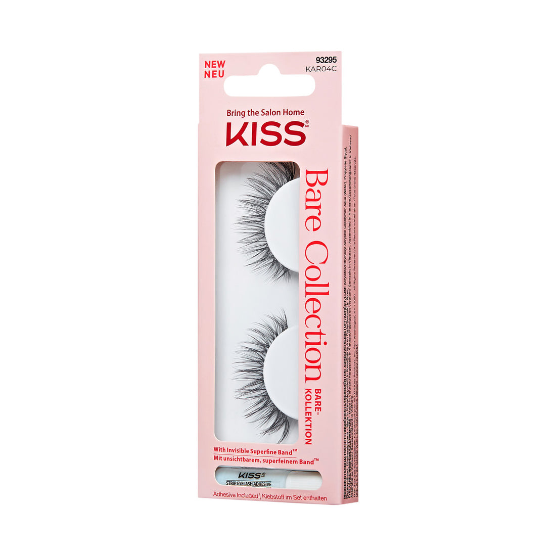 KISS Bare Collection False Eyelashes, 1 Pair &amp; Lash Glue Net Wt. 1g (0.035.oz.)