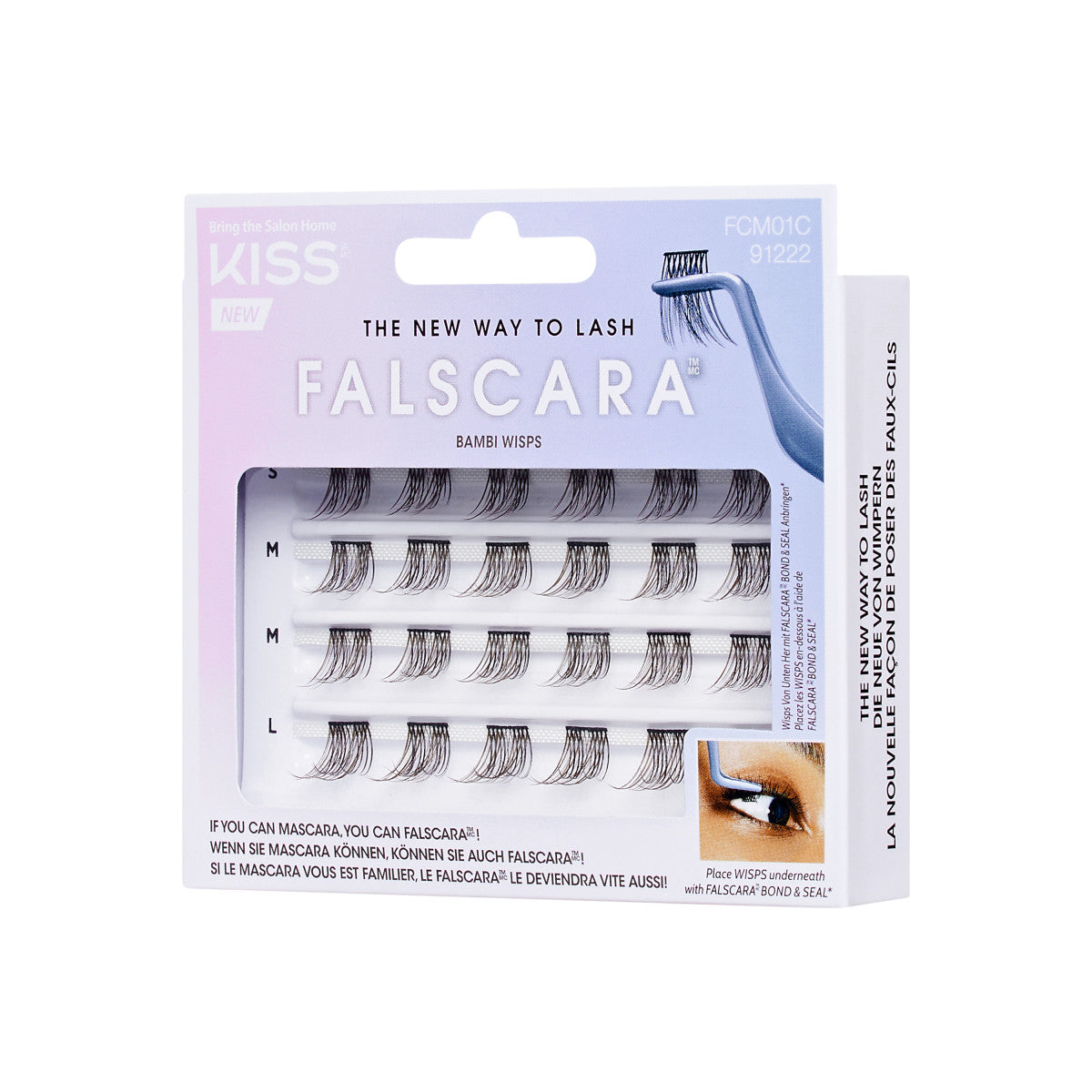 KISS FALSCARA False Eyelash Wisps Multipack, Bambi Wisps, 24 Lash Clusters