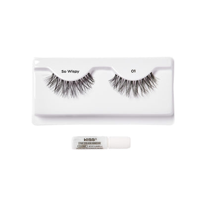 KISS So Wispy Lashes, Style ‘So Wispy’, 1 Pair &amp; Lash Glue Net Wt. 1g (0.035.oz.)