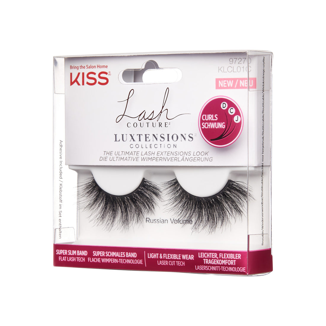 KISS Lash Couture Luxtension, False Eyelashes, Russian Volume, 16mm, 1 Pair