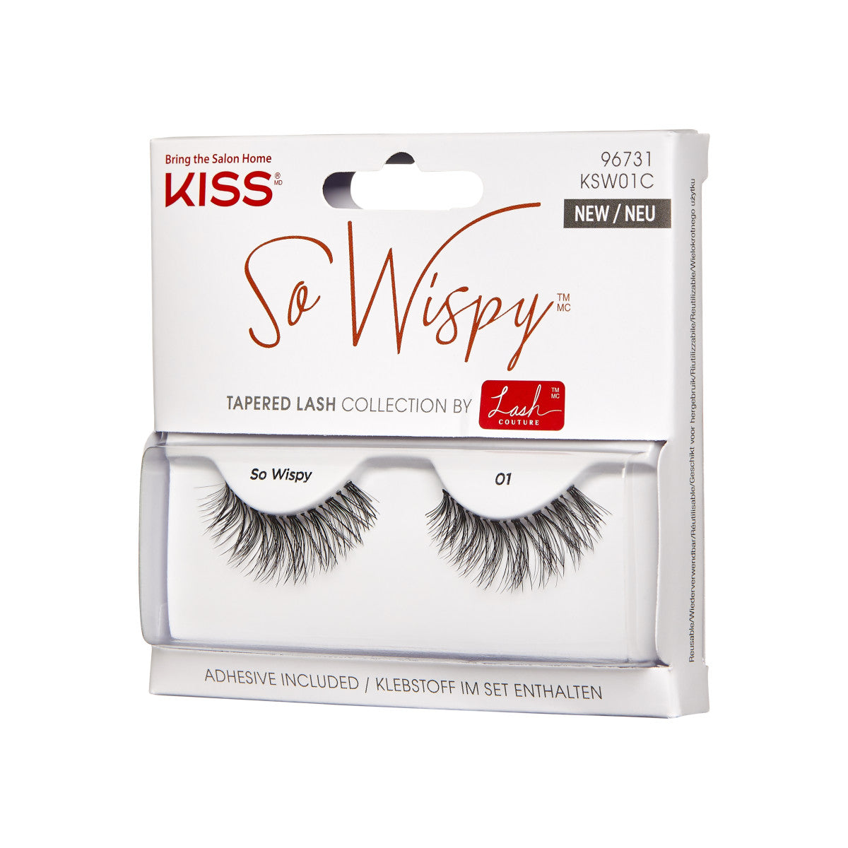 KISS So Wispy Lashes, Style ‘So Wispy’, 1 Pair &amp; Lash Glue Net Wt. 1g (0.035.oz.)