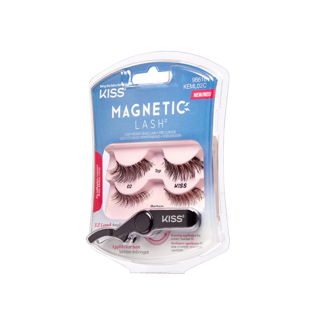 KISS Magnetic, False Eyelashes, Strip Lash Style 02, 10 mm, 2 Pairs