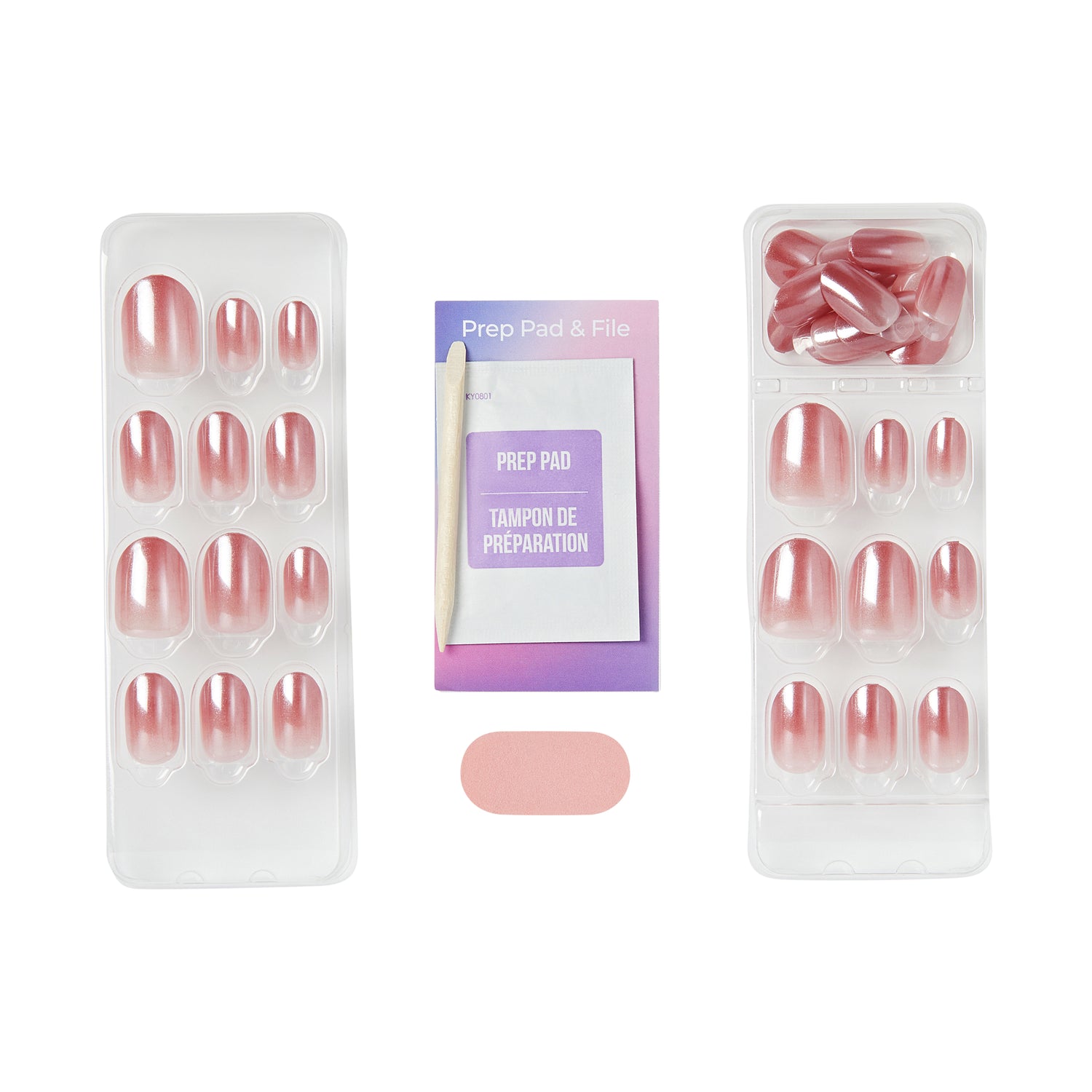 Kiss ColorFX od Impress Press On Nails, ‘Boundless’, Hnědá, Krátké Oválné, 30 Kusů