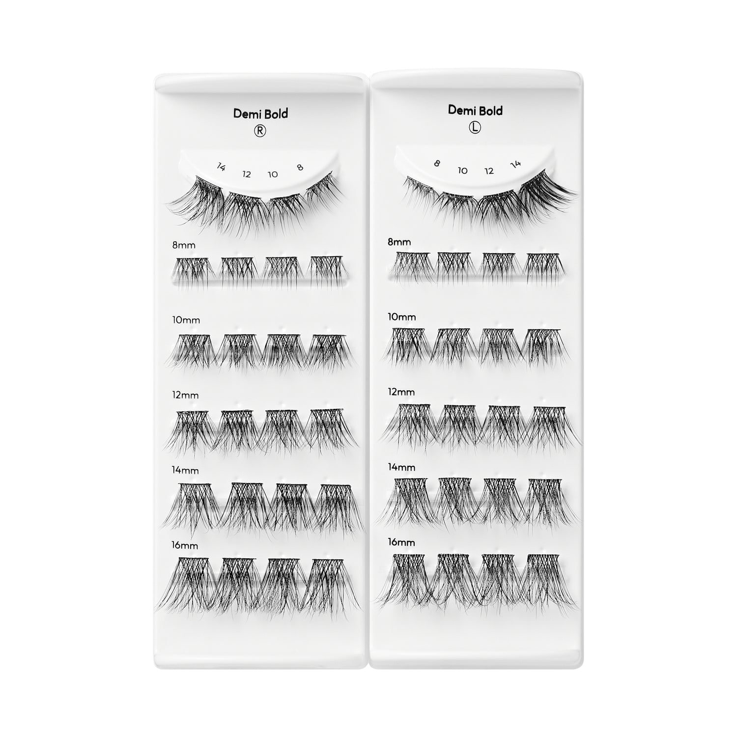 Kiss Impress Long Lasting Pre-Glued Lash Clusters Kit, Demi Bold, 48 Self Adhesive Eyelashes