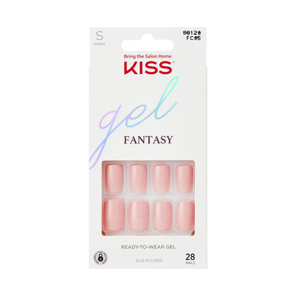 Kiss Gel Fantasy Tuhé Barvené Nalepovací Nehty, Šedé, Krátké, Čtvercové, 28 Ks.