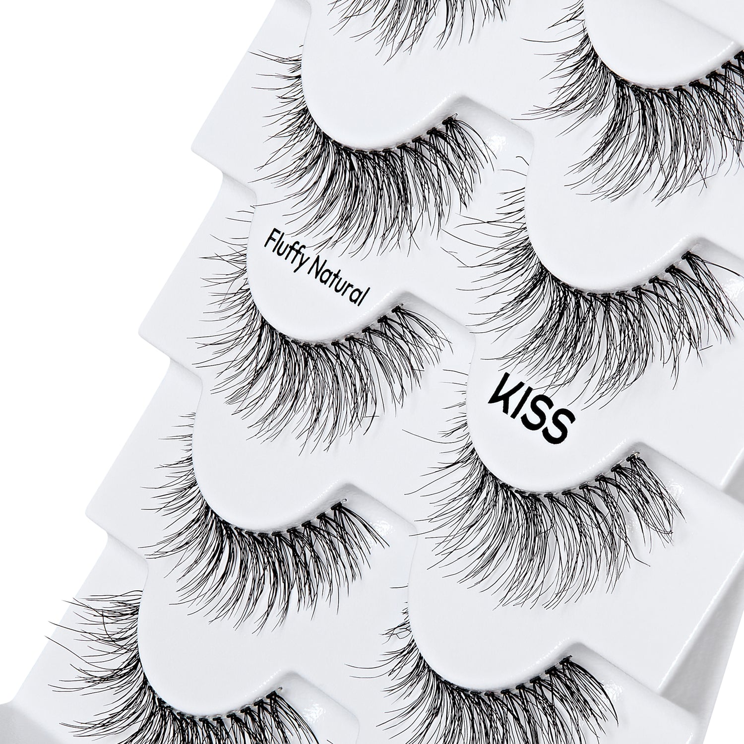 KISS So Natural falešné řasy, „Fluffy Natural“, 10 mm–12 mm, střední objem, 5 párů