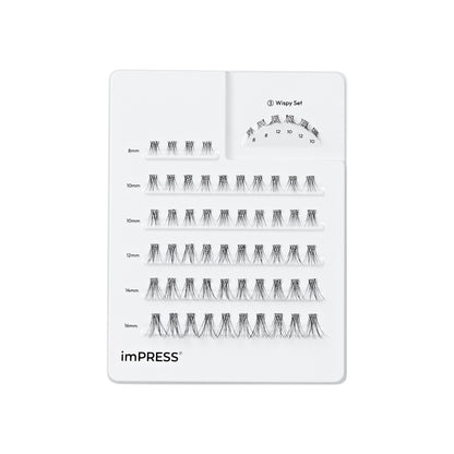 KISS imPRESS Pre-Glued Individual Lashes Multipack, Classic Wispy, 60 Lash Clusters (Copy)