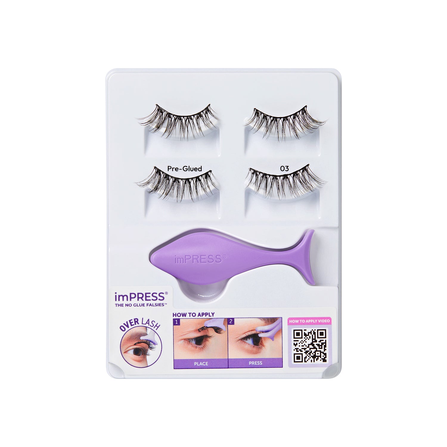 KISS imPRESS Pre-Glued Strip Lashes Kit, Classic Wispy, 2 Pair Self Adhesive Eyelashes (Copy)