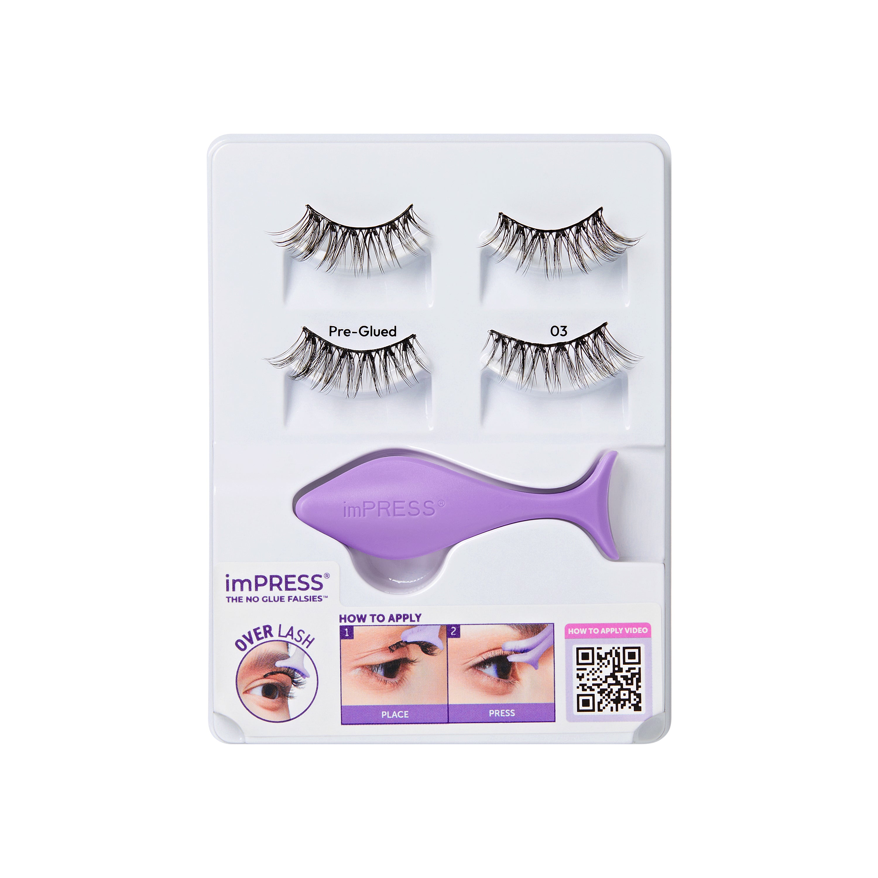 KISS imPRESS Pre-Glued Strip Lashes Kit, Classic Wispy, 2 Pair Self Adhesive Eyelashes (Copy)