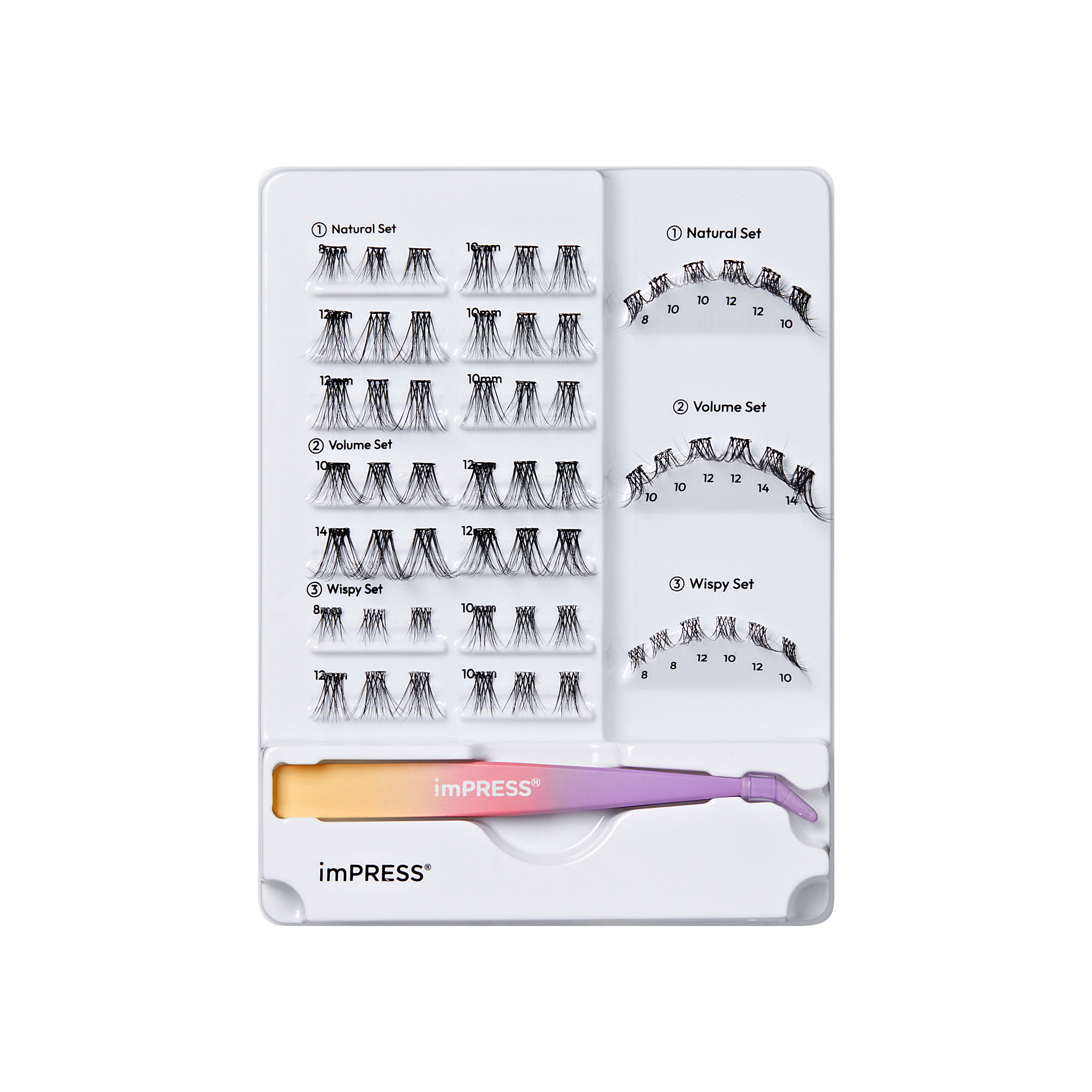 KISS imPRESS Pre-Glued Individual Lashes Kit, Self Adhesive Eyelashes, 60 Lash Clusters (Copy)