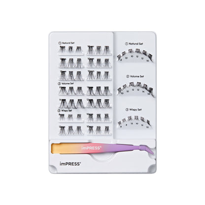 KISS imPRESS Pre-Glued Individual Lashes Kit, Self Adhesive Eyelashes, 60 Lash Clusters (Copy)