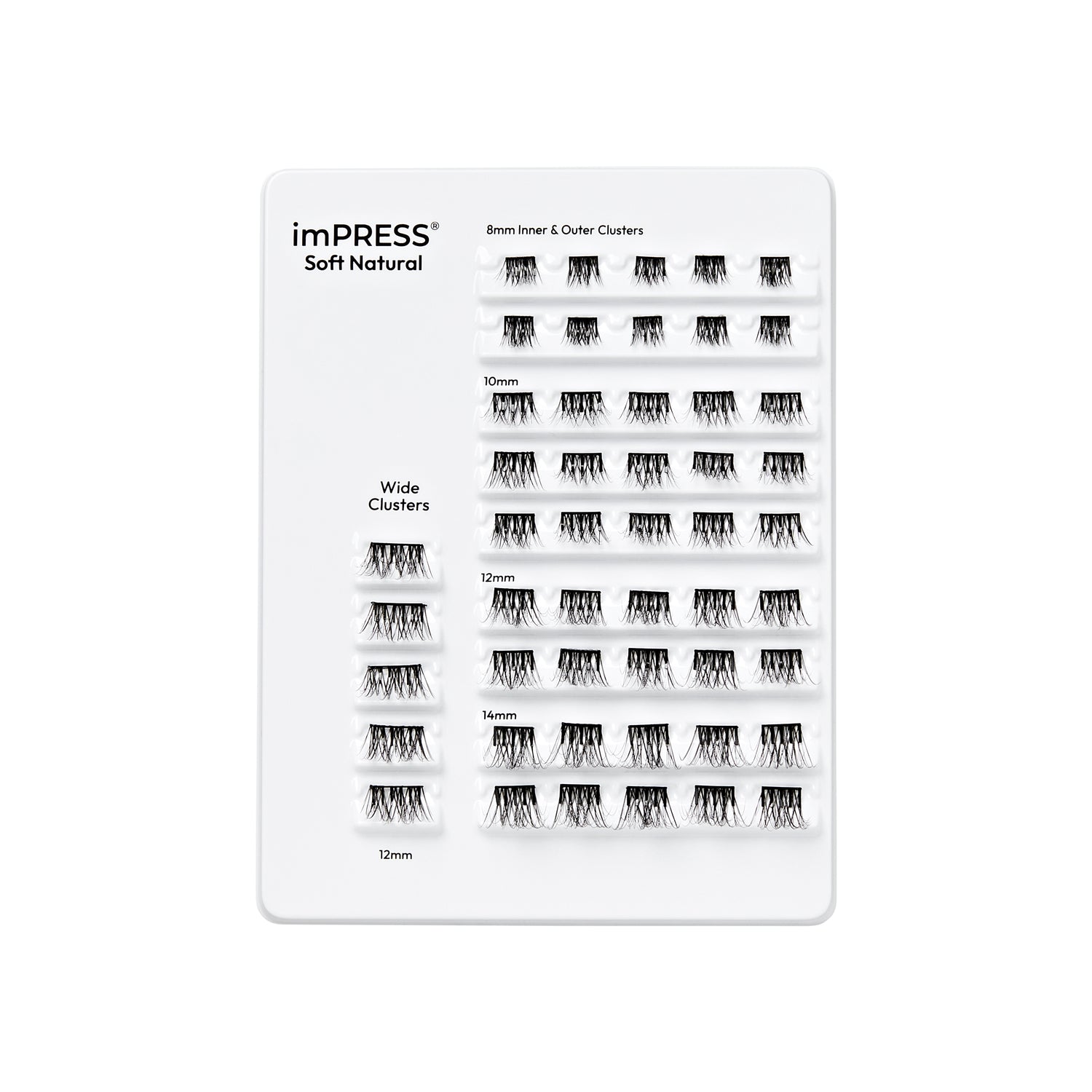 Kiss Impress Pre-Glued Lash Clusters Multipack, Soft Natural, 50 Self Adhesive Eyelashes