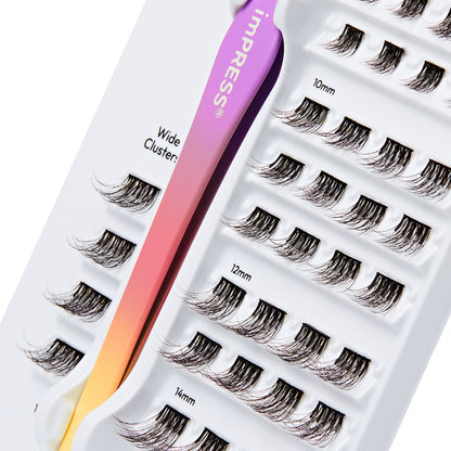 KISS imPRESS Press On Self Adhesive Eyelashes, 8mm–14mm, Soft Natural, 36 Lash Clusters (Copy)