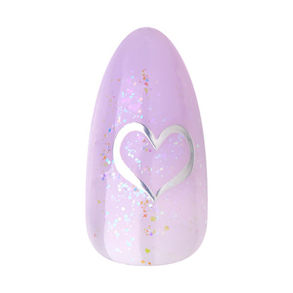 KISS Gel Fantasy, Press-On Nails, One Day Jelly, Purple, Med Almond, 28ct