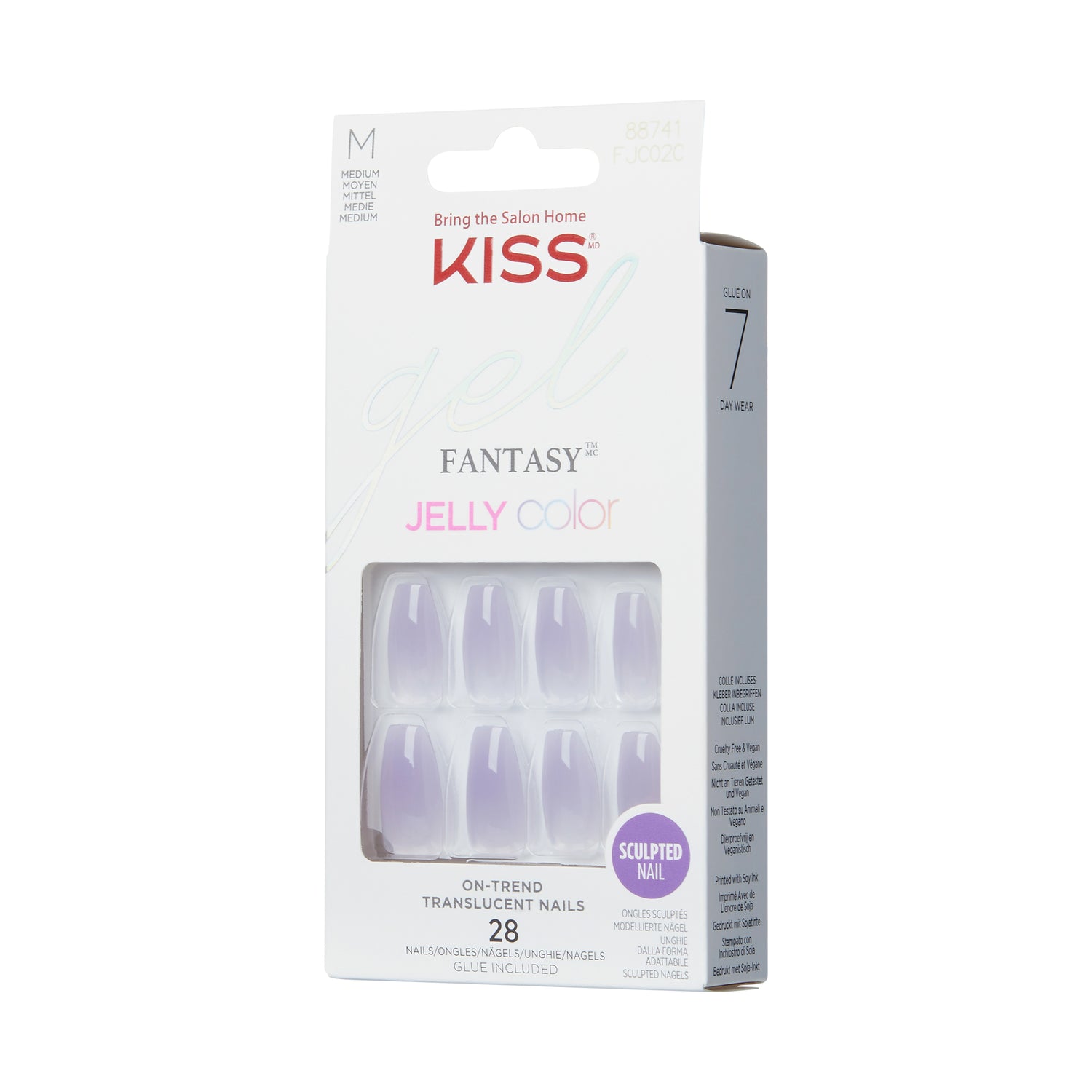 KISS Gel Fantasy Jelly Color Press-On Nails, &