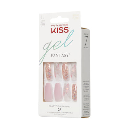 KISS Gel Fantasy Press-On Nails, Dreams, Fialová, Long Coffin, 31 ks